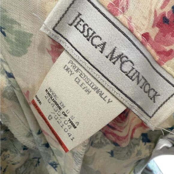 Vintage Jessica McClintock Bridal Rose Print with Rosette Detail Dress size 0 - Picture 8 of 10